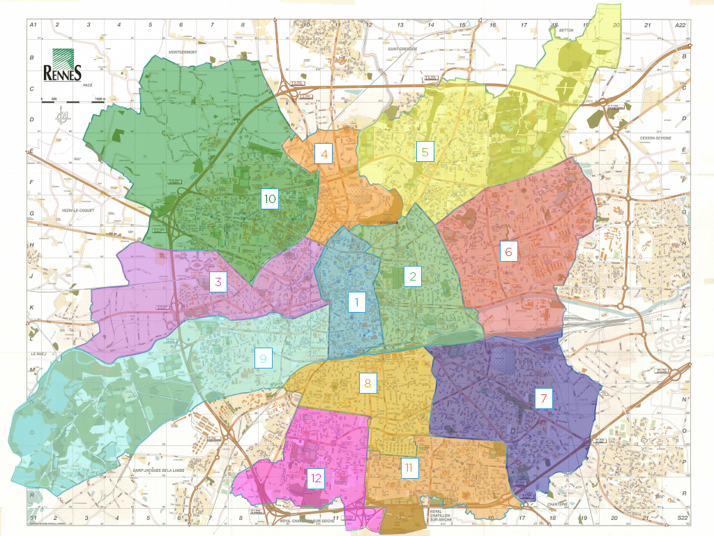 Carte Rennes - Facturation par quartier